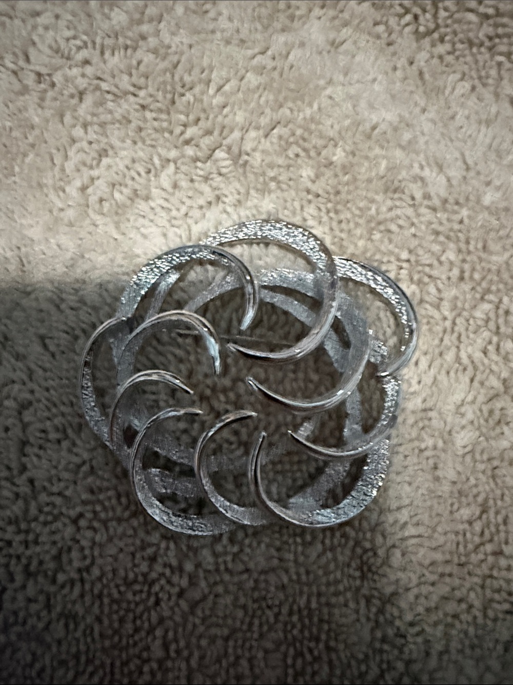 Silver Floral Swirl Brooch - Elegant Women’s Accessory